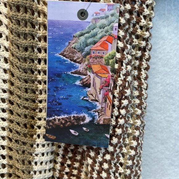 MASSIVE Luxury Men’s Small Knit Crocheted Sweater Polo Shirt Grandpa Resort NWT - Picture 3 of 15